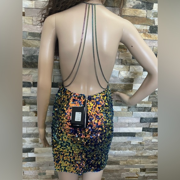 Gorgeous Multi Color Sequined Dress - Picture 3 of 4